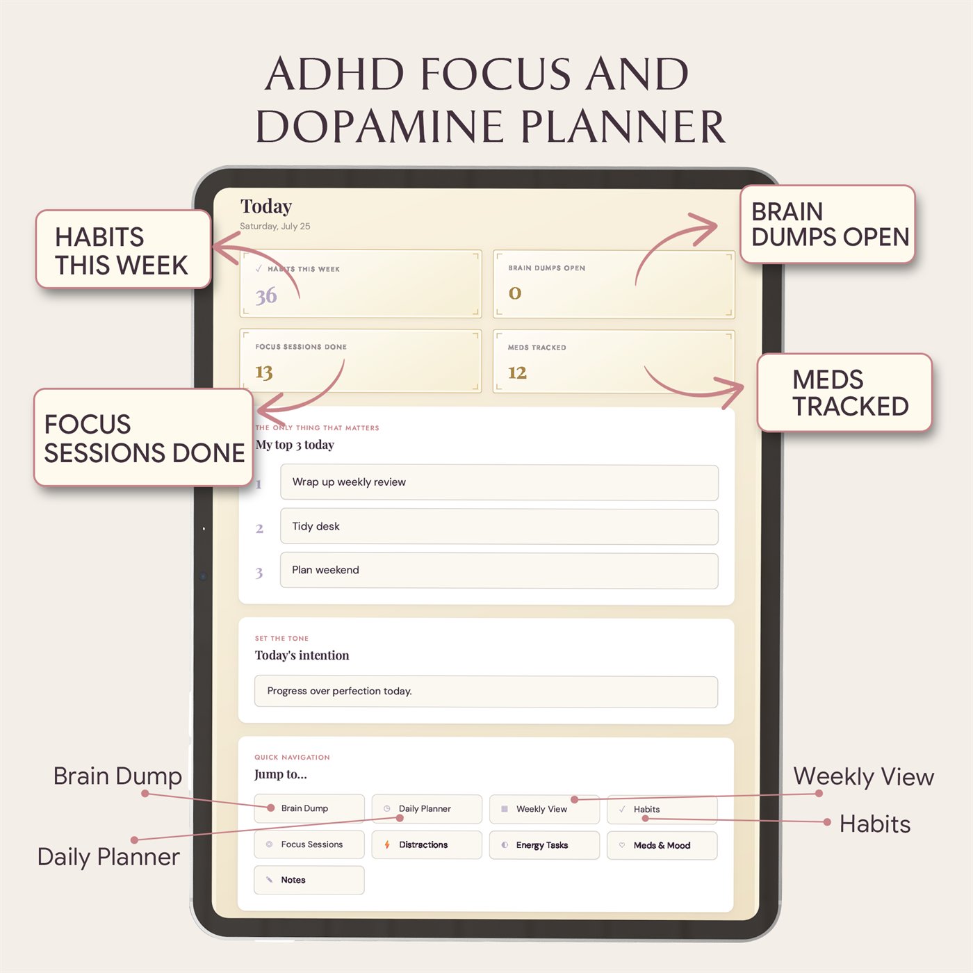 ADHD Focus & Dopamine Planner™ product preview 2 of 10