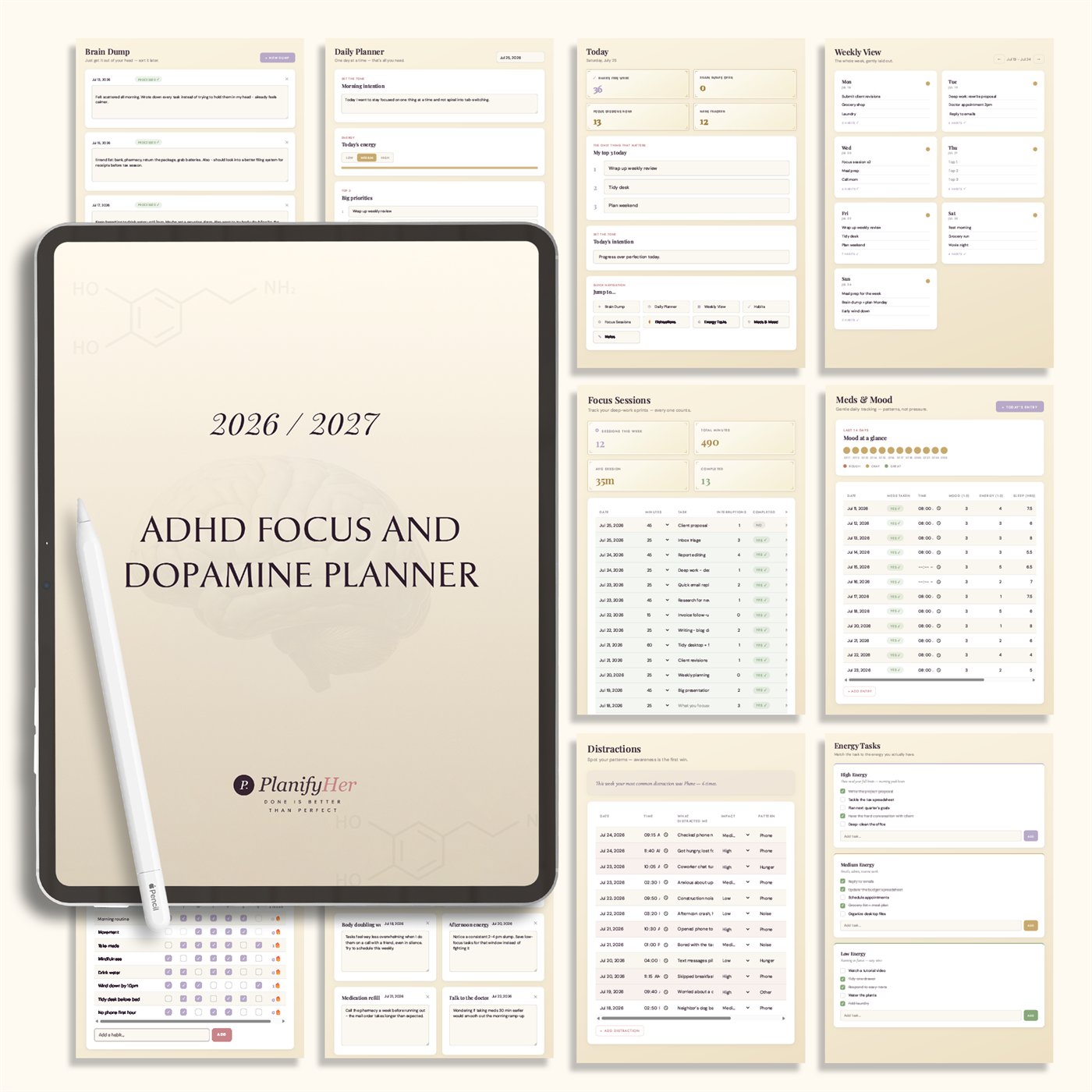 ADHD Focus & Dopamine Planner™ product preview 4 of 10