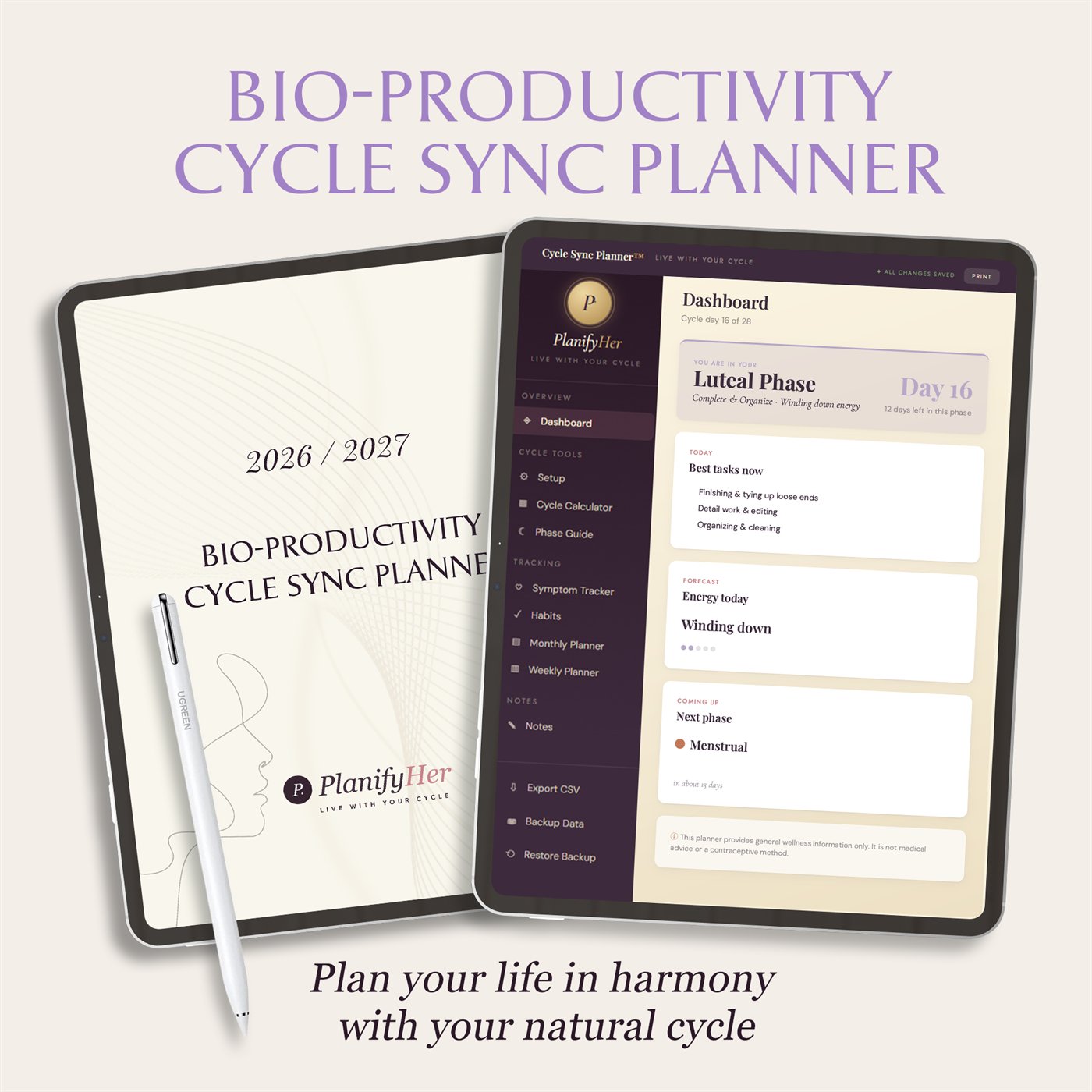 Bio-Productivity Cycle Sync Planner™ enlarged product preview