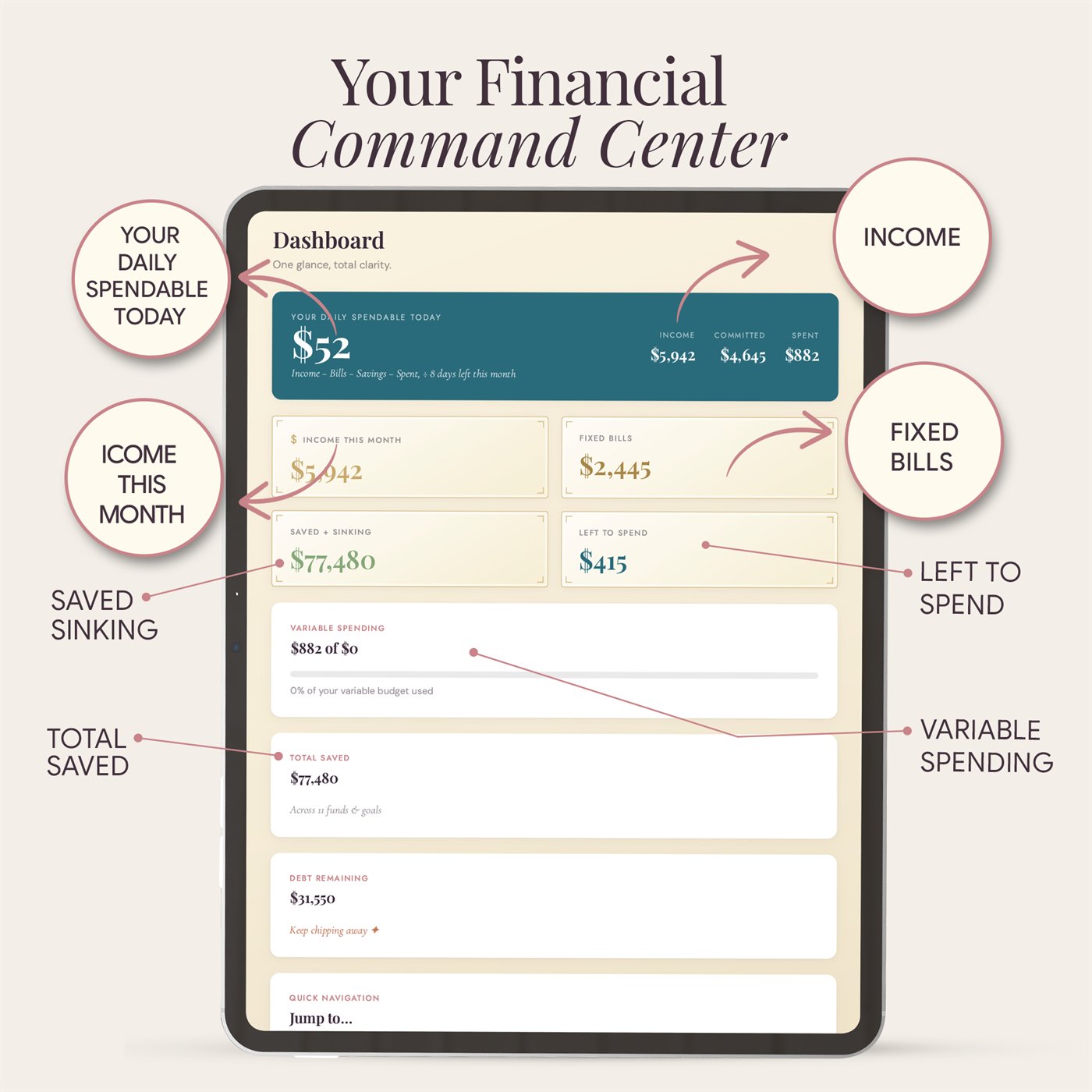 Female Finance Budget Command Center™ product preview 2 of 10