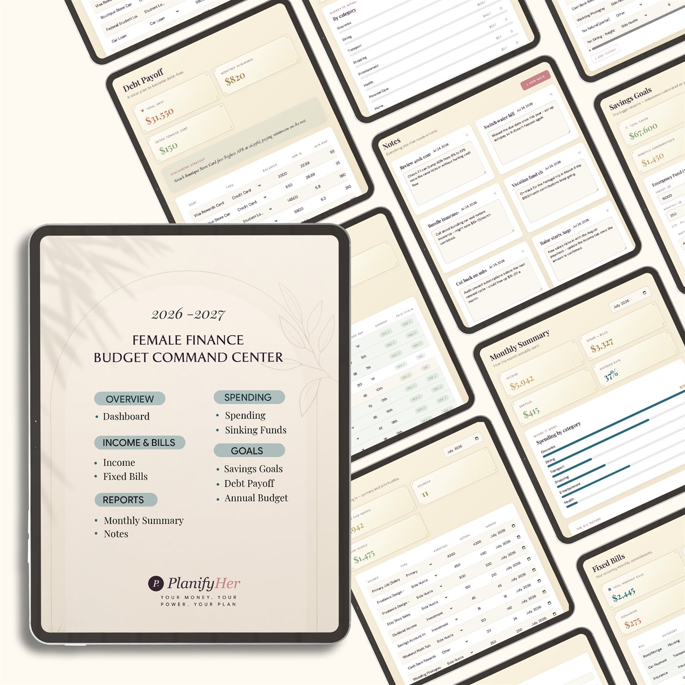 Female Finance Budget Command Center™ product preview 3 of 10
