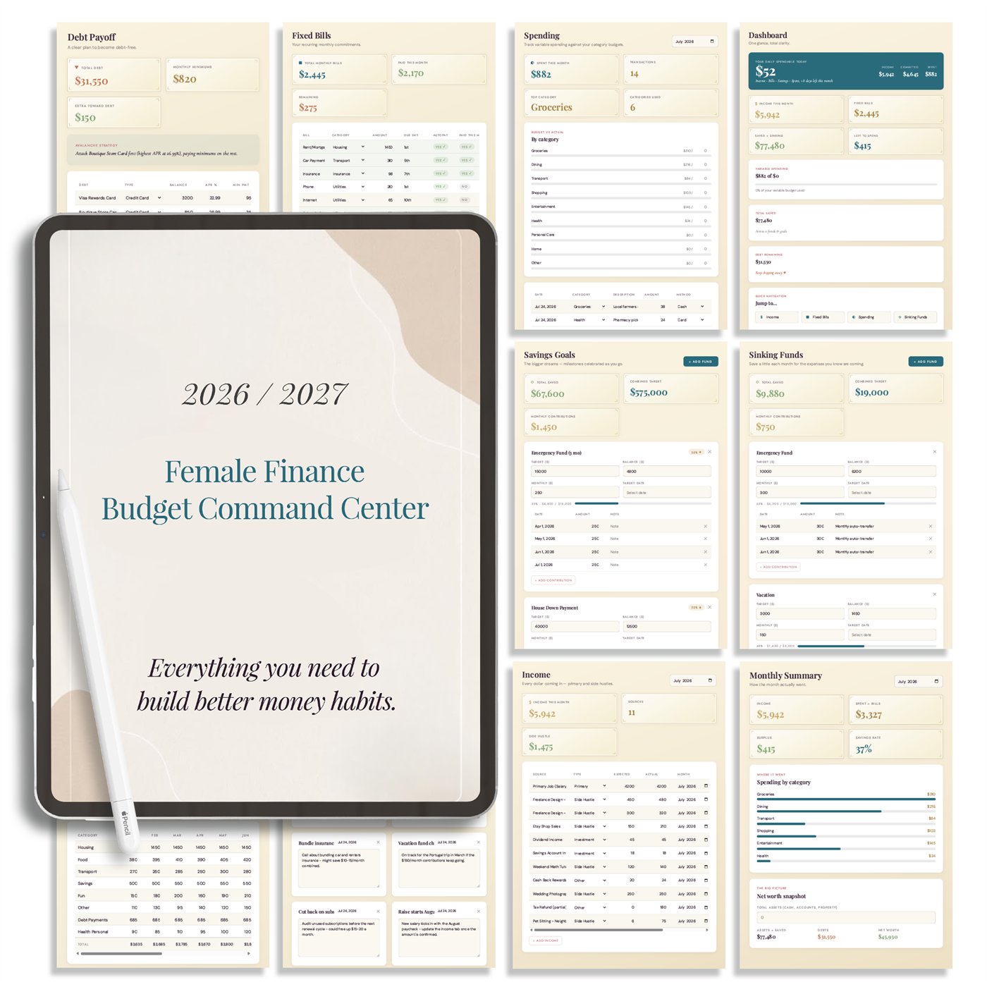 Female Finance Budget Command Center™ product preview 4 of 10