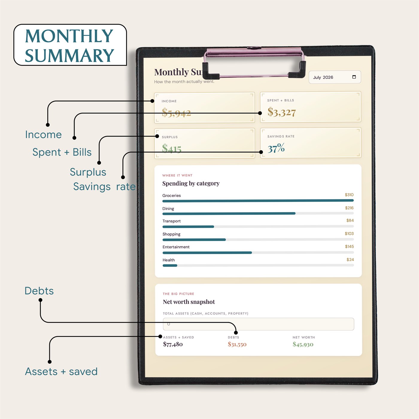 Female Finance Budget Command Center™ product preview 6 of 10