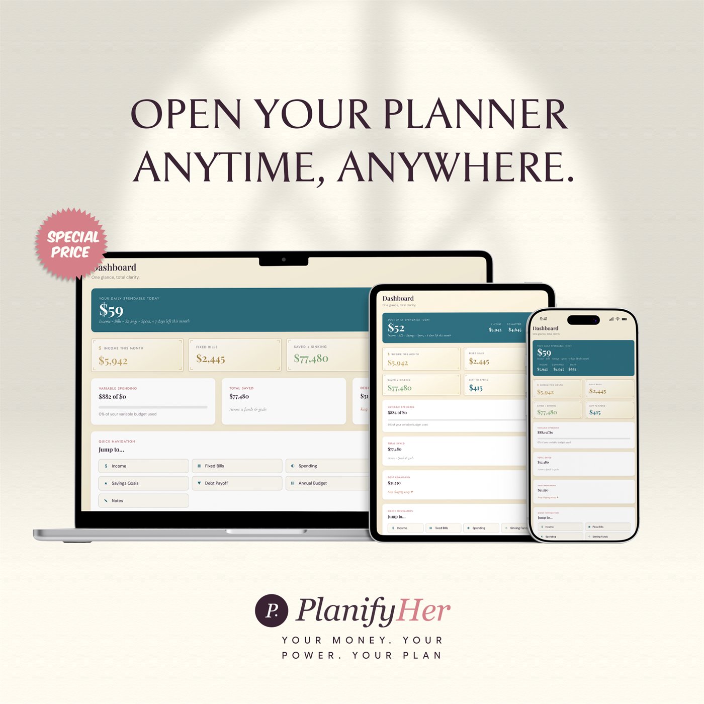 Female Finance Budget Command Center™ product preview 7 of 10