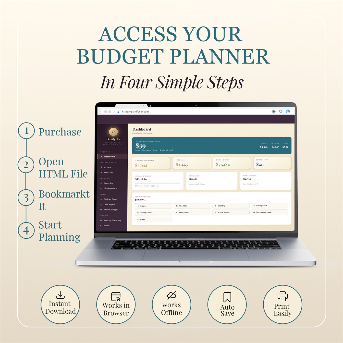 Female Finance Budget Command Center™ product preview 9 of 10