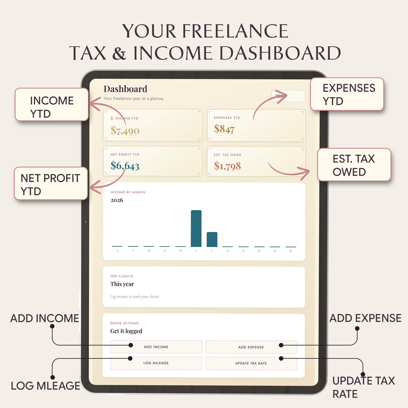 Freelancer Tax & Income Dashboard™ product preview 2 of 10