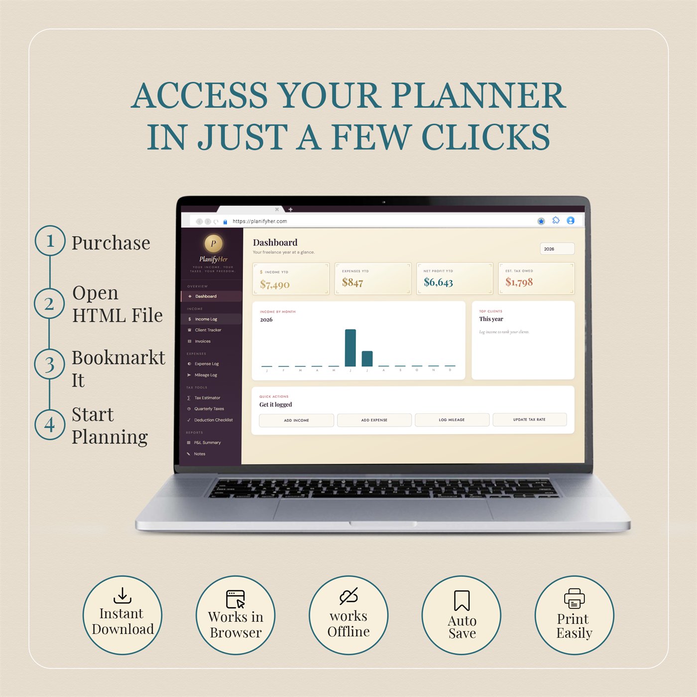 Freelancer Tax & Income Dashboard™ product preview 9 of 10