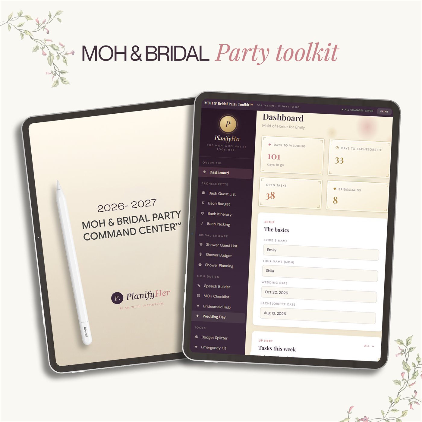 MOH & Bridal Party Command Center™ enlarged product preview